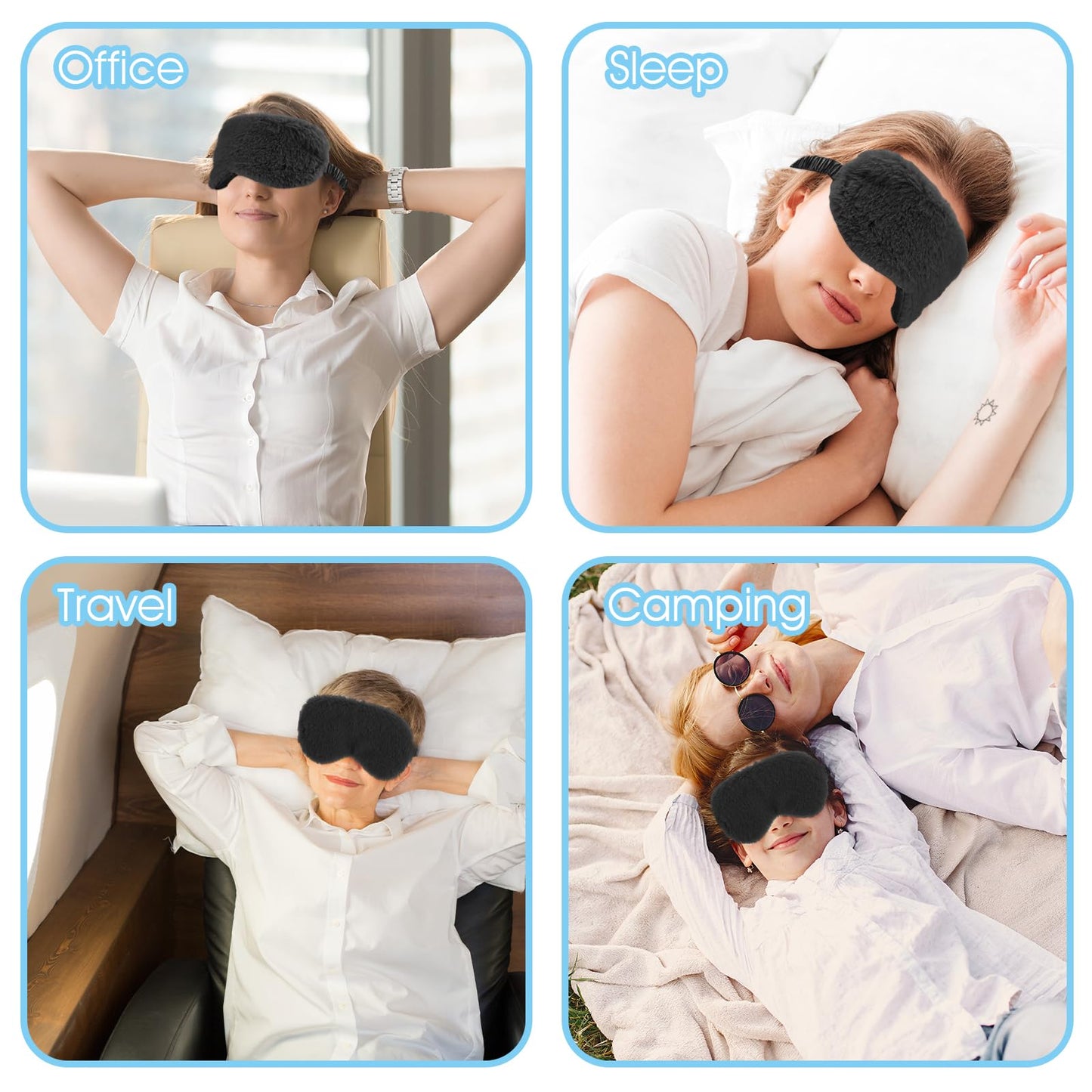 2 Pack Plush Sleeping Eye Mask Soft Plush Eye Mask Fuffy Eye Cover Comfortable Sleep Mask Blindfold Rainbow Faux Fur Eye Shade for Women, Men and Kids Travel Nap Sleeping 565488_2_3pL1H9vJ3