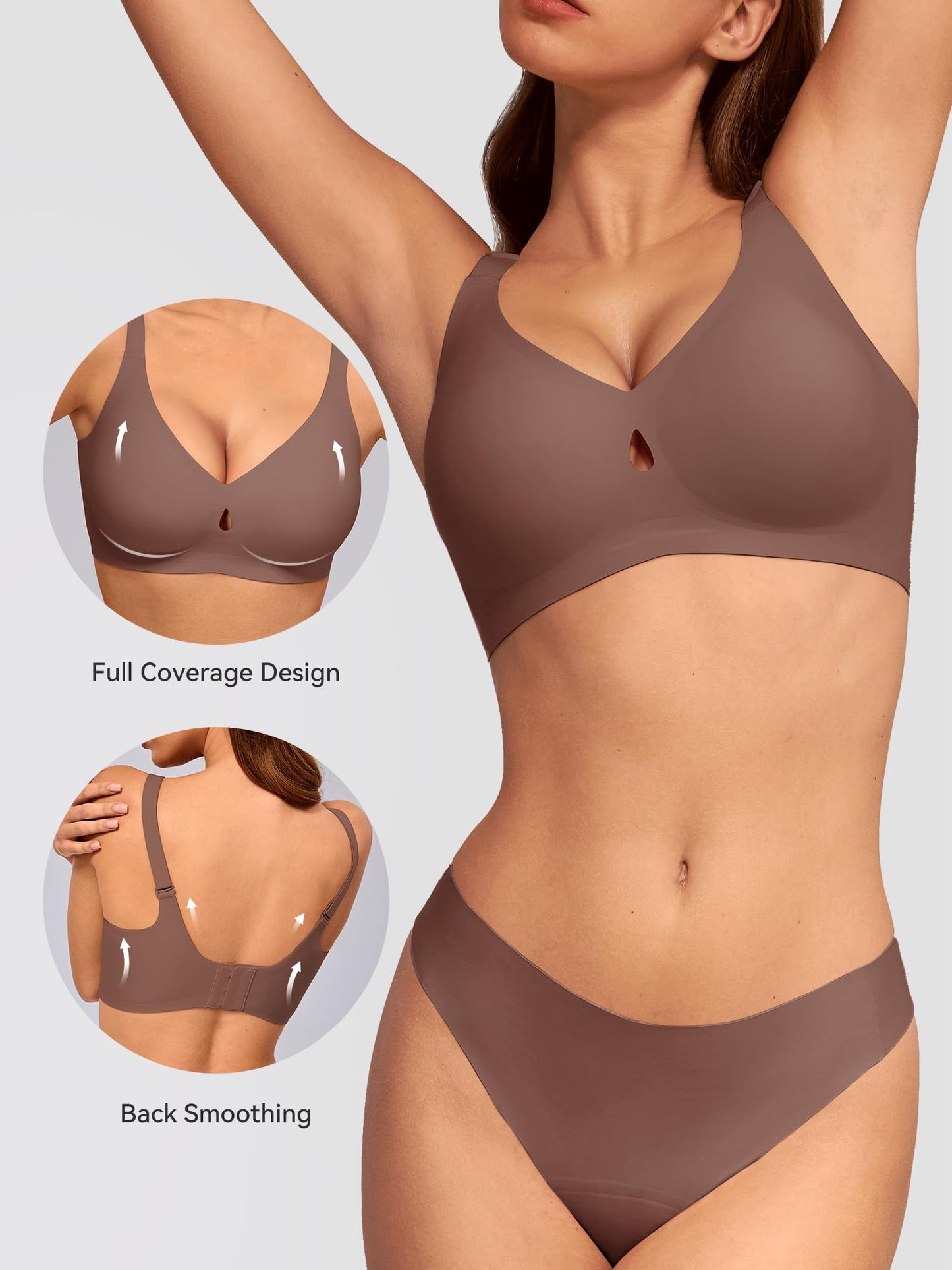 LUCKMEEY Bras for Women No Underwire Wireless Bras - Seamless Push Up Full Coverage Bralettes Comfortable Everyday Bra