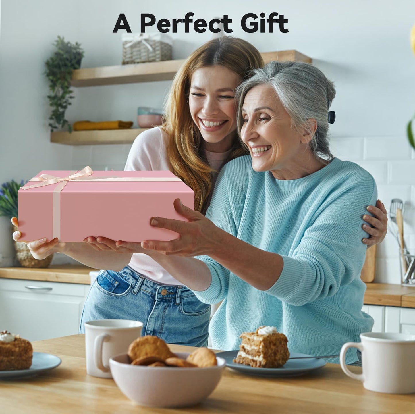 Brothersbox Pink Gift Box 13.8"x9.1"x4.3" Large Gift Boxes for Presents with Magnetic Lid, Ribbon, Collapsible Boxes for Valentine's Day Mother's Day Christmas Birthday Wedding