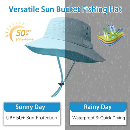 Sun Bucket Hat for Men Women Fishing Beach Safari Hats for Golf Hiking Hunting Outdoor UPF 50+ Blue