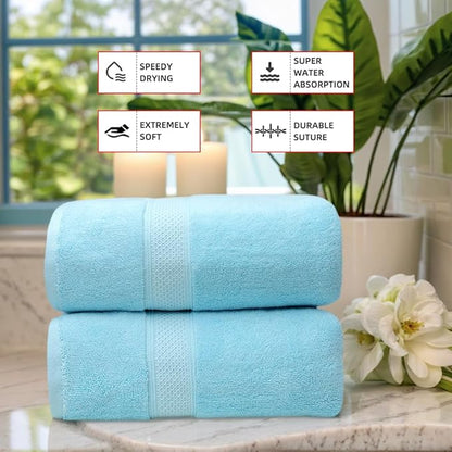 Fluffy Cotton Bath Towels Set650GSM, 2-Piece Set, Thickened and Enlarged
