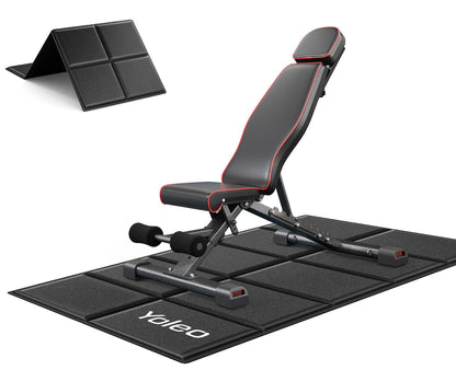 YOLEO 880LB Adjustable Weight Bench for Bench Press, MAX Foldable Weight Bench with Bench Press Stand/Extended Head for Home Gym/Full Body Workout 90 Degree Workout Bench User 6'56''(Max Version)