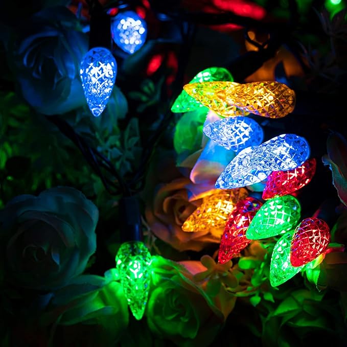 AWQ 500LED 173.8 FT C6 Christmas String Lights Plug in Fairy Twinkle String Lights 8 Modes Timer Function Waterproof Extendable for Indoor Outdoor Wedding Party Christmas Decoration (500, Multicolor)
