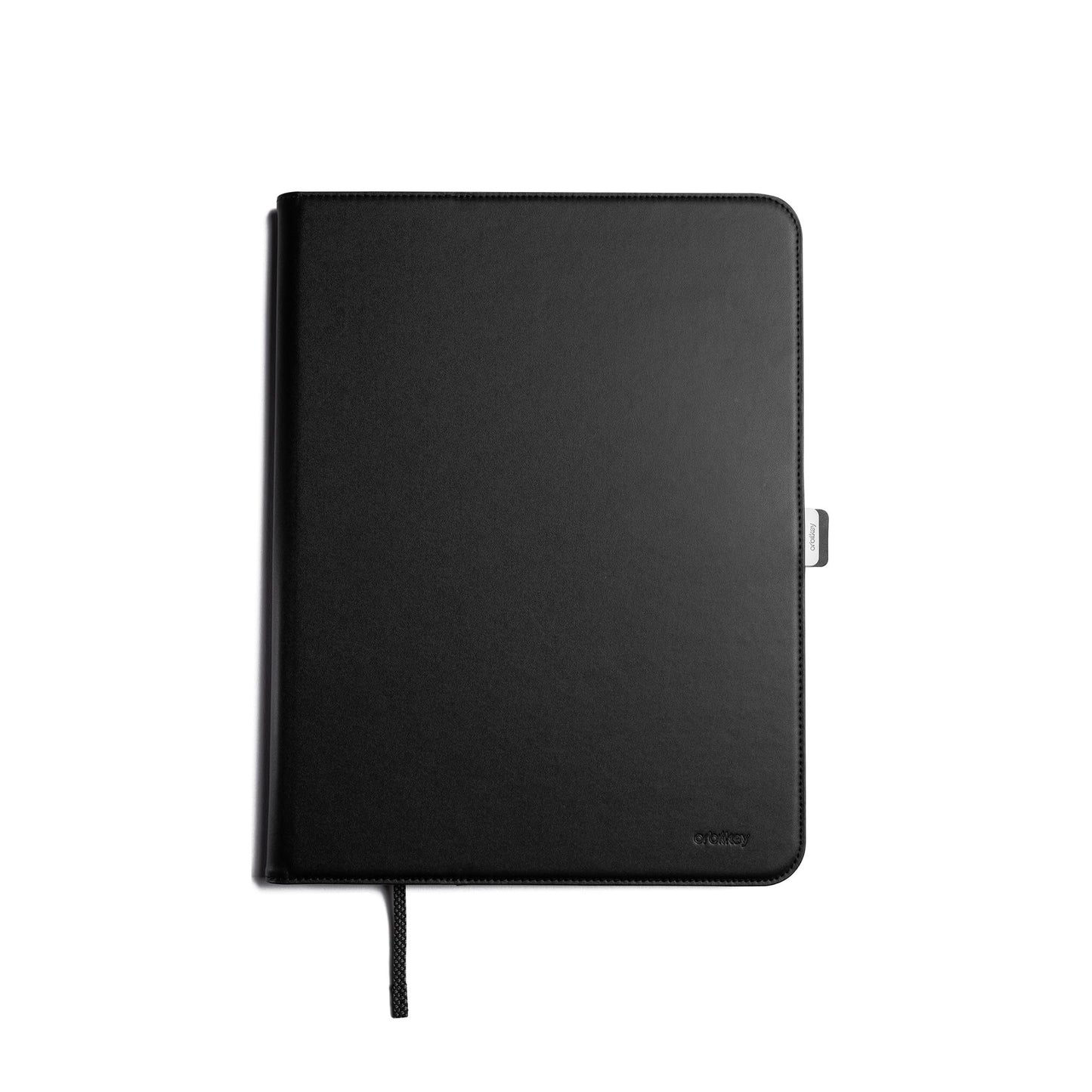 Orbitkey Compendium – Premium Vegan Leather & Recycled Fabric – Leather-Free Notebook Cover - Elastic Cord Closure, Hidden Card Slots & Pen Holder – Professional Organizer & Document Folio (Black, A4) [Office Product]