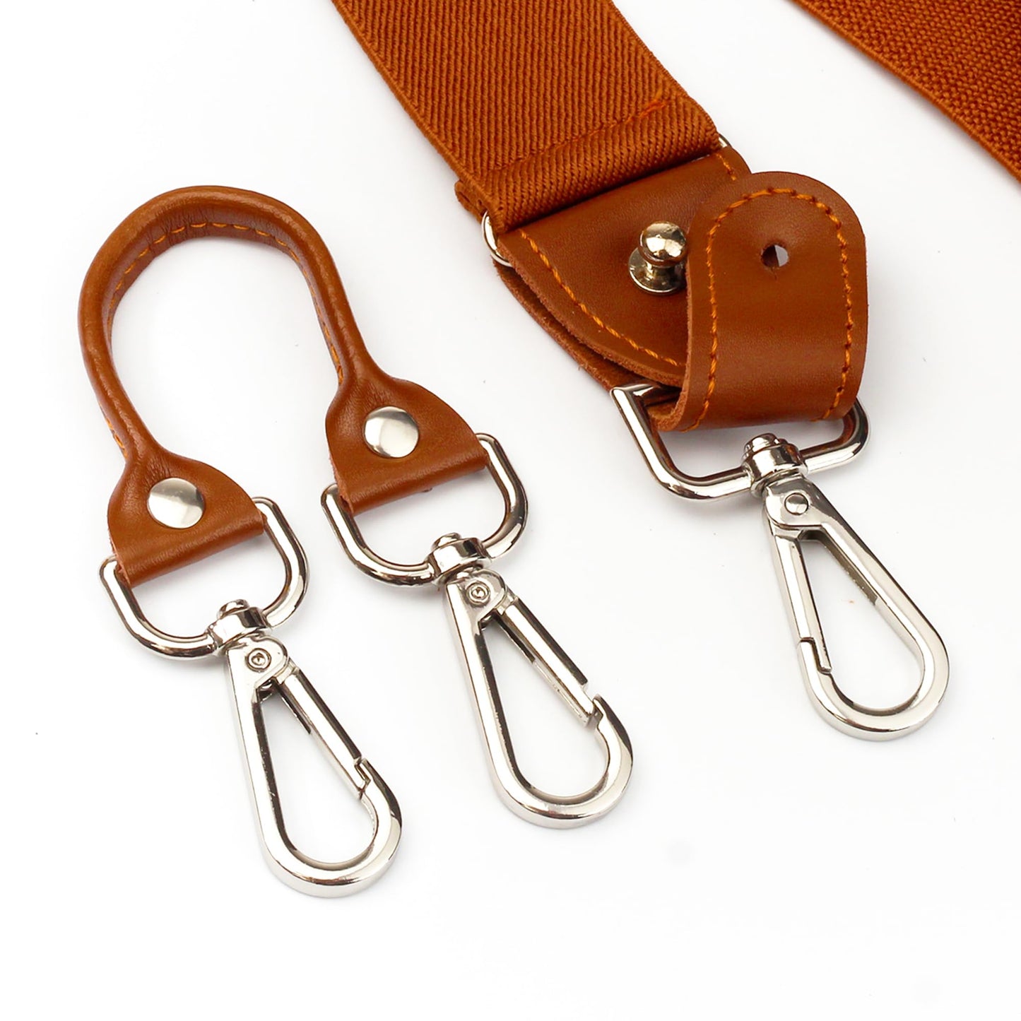 Prophet Clue PC Suspenders for Men Elastic Y Back 1.4 Inches Adjustable 4 to 3 Hooks for Wedding Dress Pants (Beige)