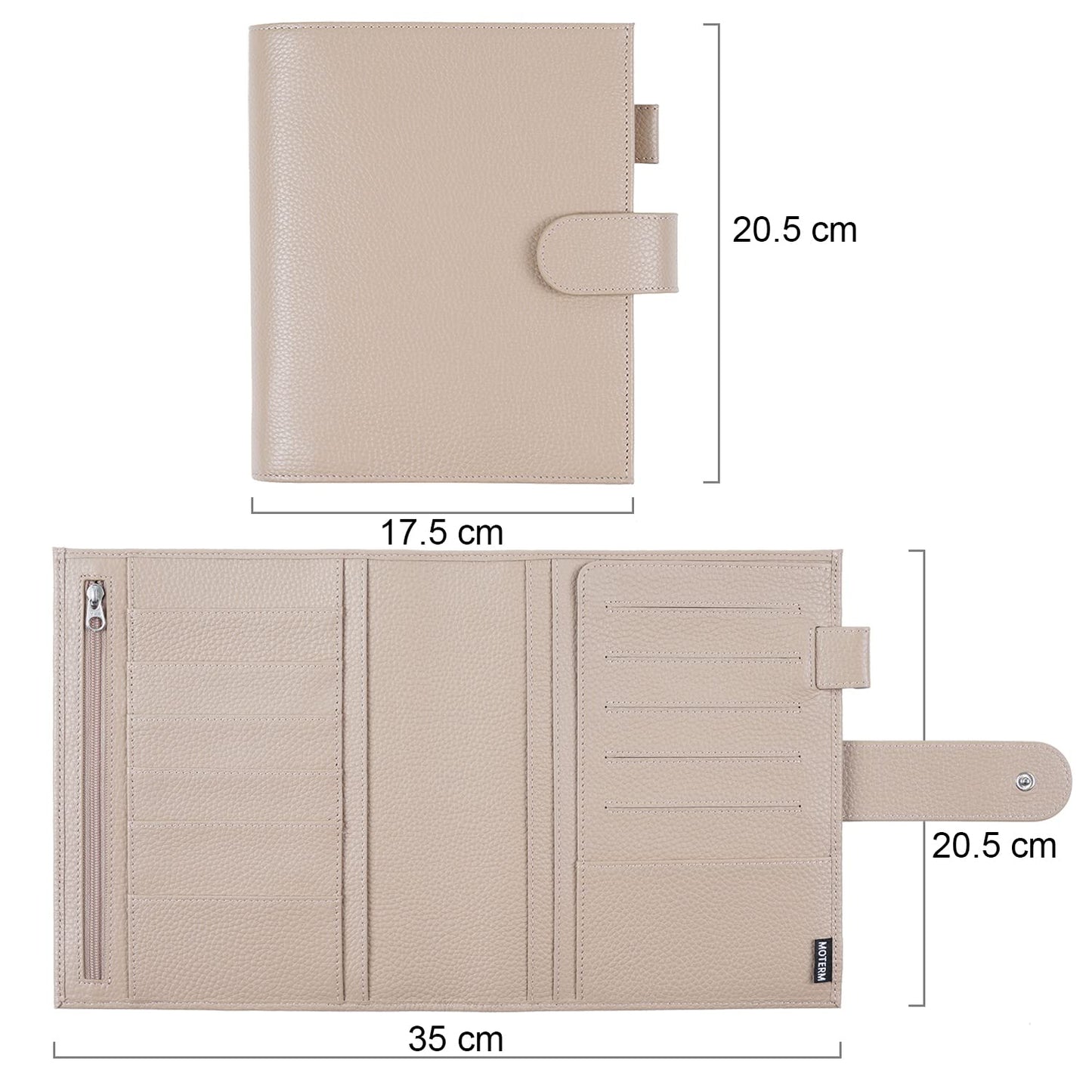 Moterm Leather Cover for HP Mini - with Back Pocket, Pen Loop and Card Slots(Pebble-Taupe)