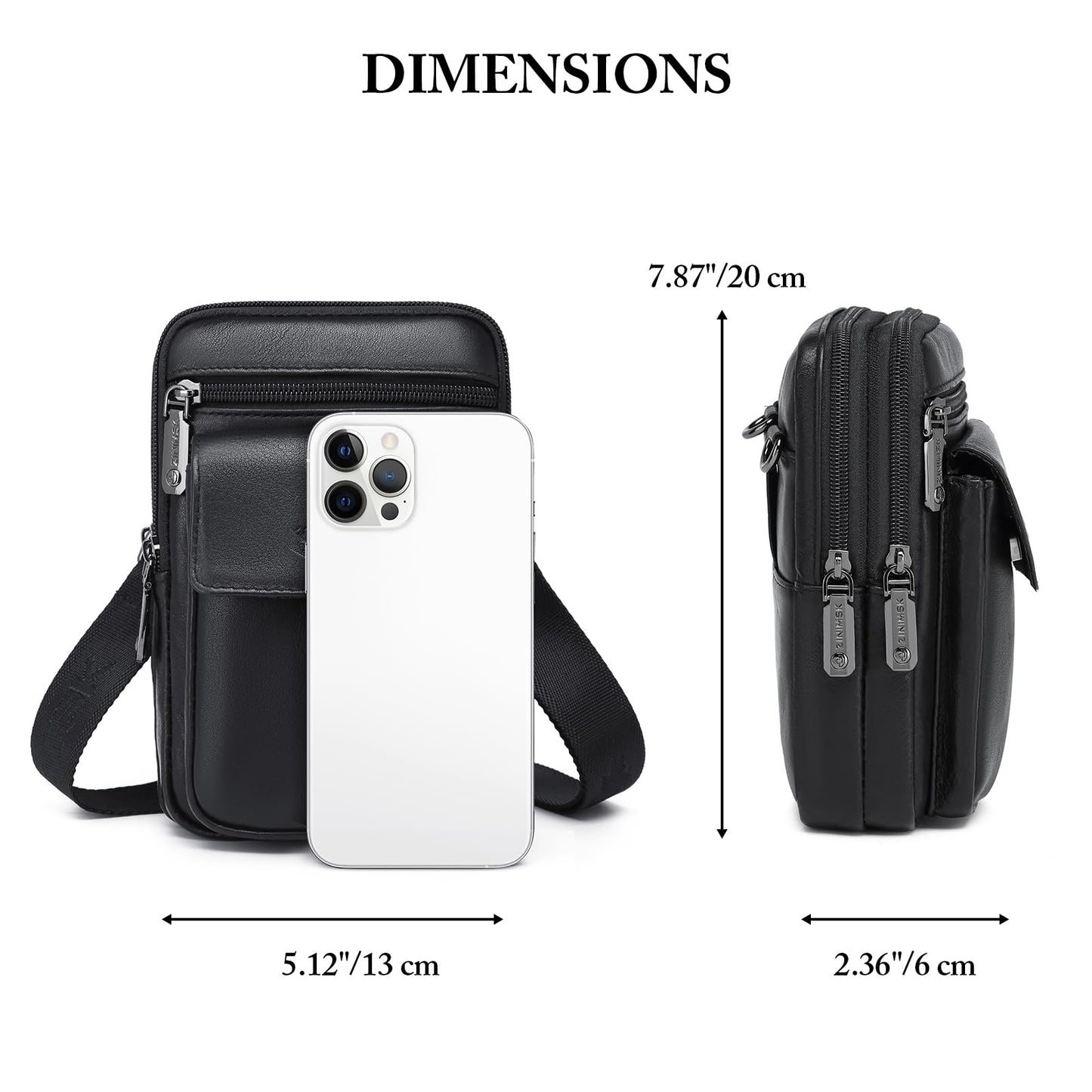 ZZNICK Genuine Leather Cell Phone Holster with Belt Loop