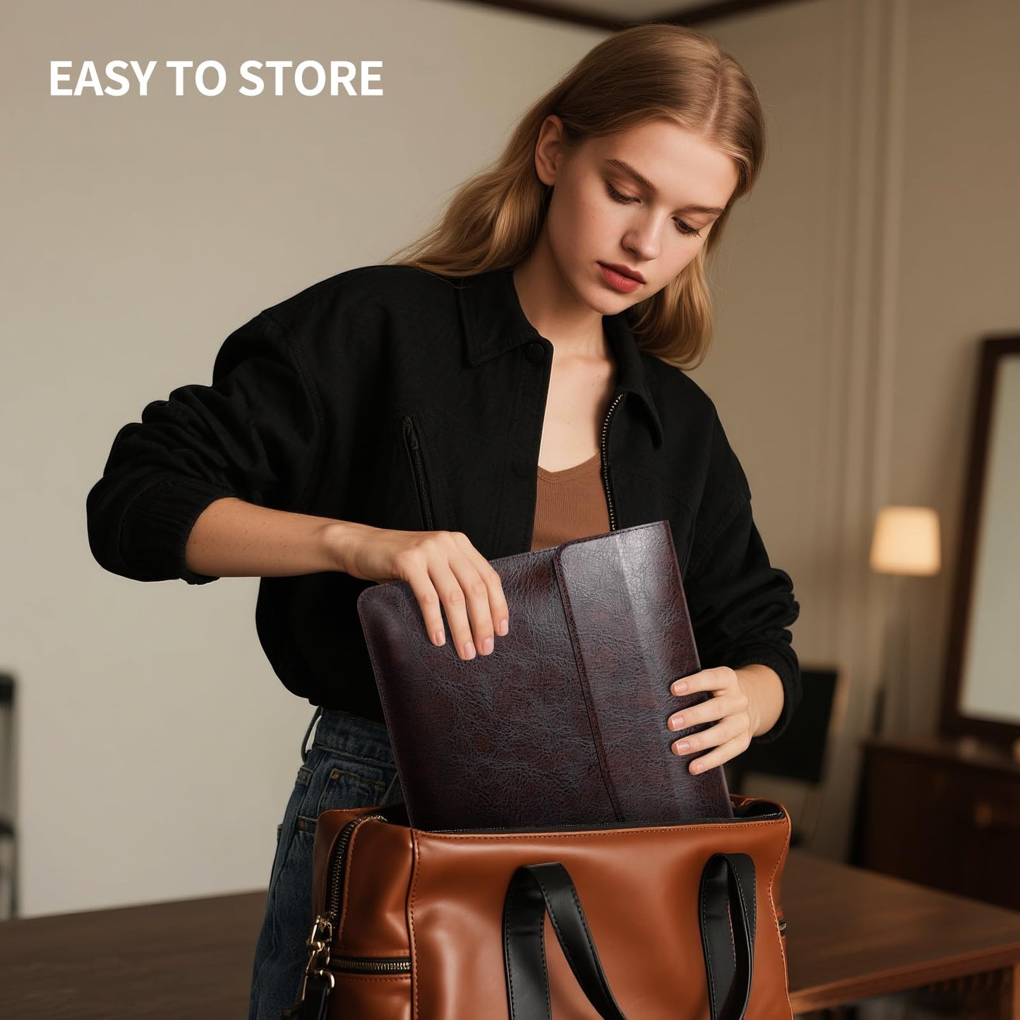 CPNVWA 13 Inch Leather Laptop Sleeve for MacBook Neo (Apple A18 Pro) & MacBook Air 13 Inch M5 M4 M3 M2 M1 & MacBook Pro 13 Inch M2 M1,Protective Case Cover with Magnetic Closure,Vintage Mocha Brown