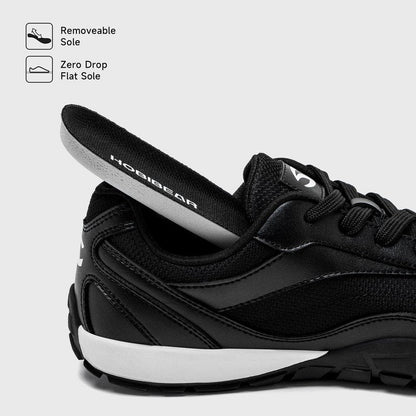 HOBIBEAR Fashion Minimalist Barefoot Shoes for Women Wide Toe Box & Zero Drop Sole | Lightweight Sneakers for Workouts & Walking Black