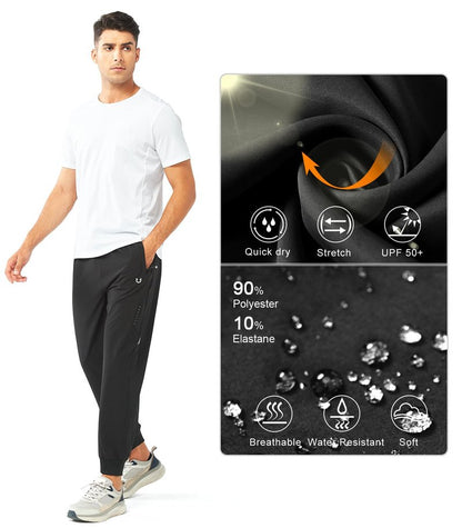 NORTHYARD Men's Athletic Running Pants Lightweight Workout Joggers Quick Dry Gym Sweatpants Active Sports Track Training Black M