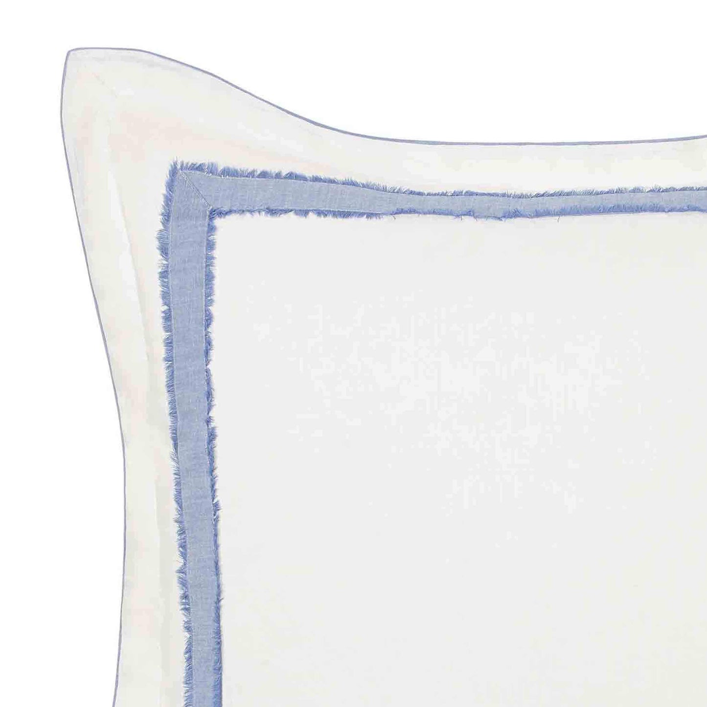 Laura Ashley - Euro Sham, Soft Faux Linen Ramie Cotton Decorative Pillow Cover with Border Detail, 26x26, Room Decor (Mila Blue)