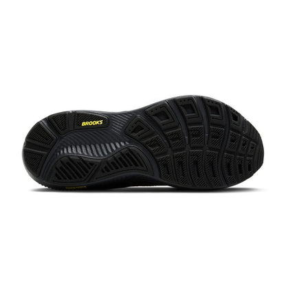 Brooks Men’s Ghost 17 Neutral Running Shoe - Ebony/Black/Yellow - 15 Medium
