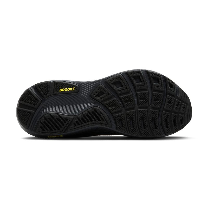 Brooks Men’s Ghost 17 Neutral Running Shoe - Ebony/Black/Yellow - 11 Medium