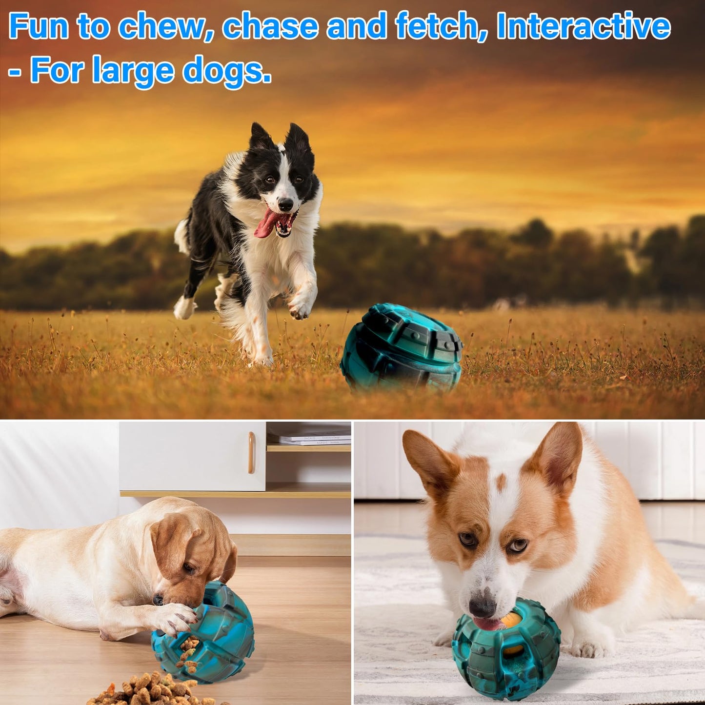 Yipetor Frozen Treat Dispensing Dog Toy - Large Chew Toy, Freezable Fillable Rubber, Reduces Anxiety, Easy to Clean, Interactive Puzzle (Large)