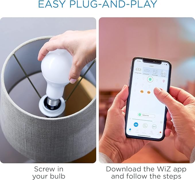 WiZ 100W Eq. (14.5W) A21 Daylight (5000K) LED Smart Bulb - Pack of 3 - 1600 Lumen- E26 - Indoor - Connects to Your Existing Wi-Fi - Control with Voice or App - Activate with Motion - Matter Compatible