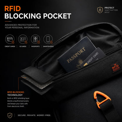 Wotony RFID Blocking Tactical Crossbody Bag for Men - Durable EDC Sling Shoulder Bag with Multi-Pocket Storage