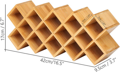 Phyllia Bamboo Spice Rack Organizer 4-Tier Countertop Organiser, Criss-Cross Kitchen cabinet Free-Standing Countertop Storage shelf Fit for Spice Jar, Can, Bottle (Jars Not Include)