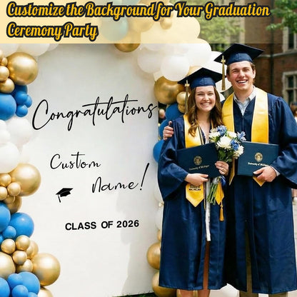 Custom Name Class of 2026 Sign for Backdrop 2026 Graduation Decorations Decals for Balloon Arch DIY Grad Party Decoration Vinyl Lettering Banner for High School University Graduates Party Favors