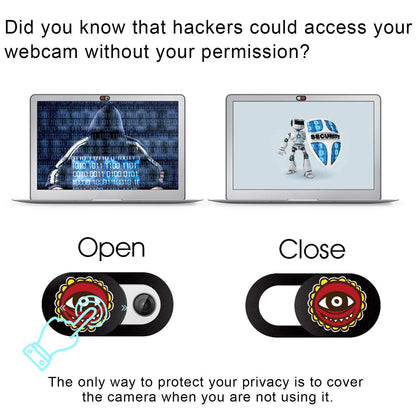 SIREG Webcam Cover Ultra Thin - Web Camera Cover fits Laptop,Tablet,Computer, Smartphone, Protect Your Privacy and Security,Strong Adhesive (Monkey-Black & 3 Pack)