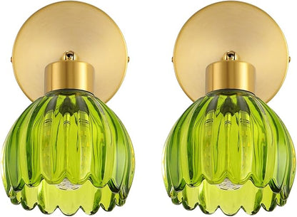 Wall Sconces Vintage Fixture Light, Vanity Lights for Bathroom, Modern Wall Light Fixtures, Metal Sconces Wall Lighting with Glass Shade, Farmhouse Wall Lamp for Bedroom Living Room