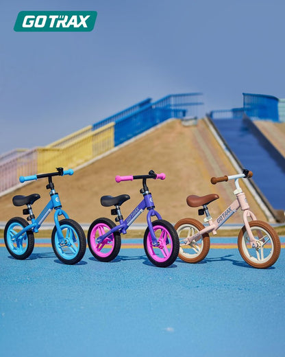 Gotrax KS12 Balance Bike, 12" Toddlers Push Bike with LED Light, Adjustable Seat & Handlebar, Flat-Free Tires & Easy Assembly Kids Bicycle, Lightweight & No Pedal, Gift for Boys Girls, Purple