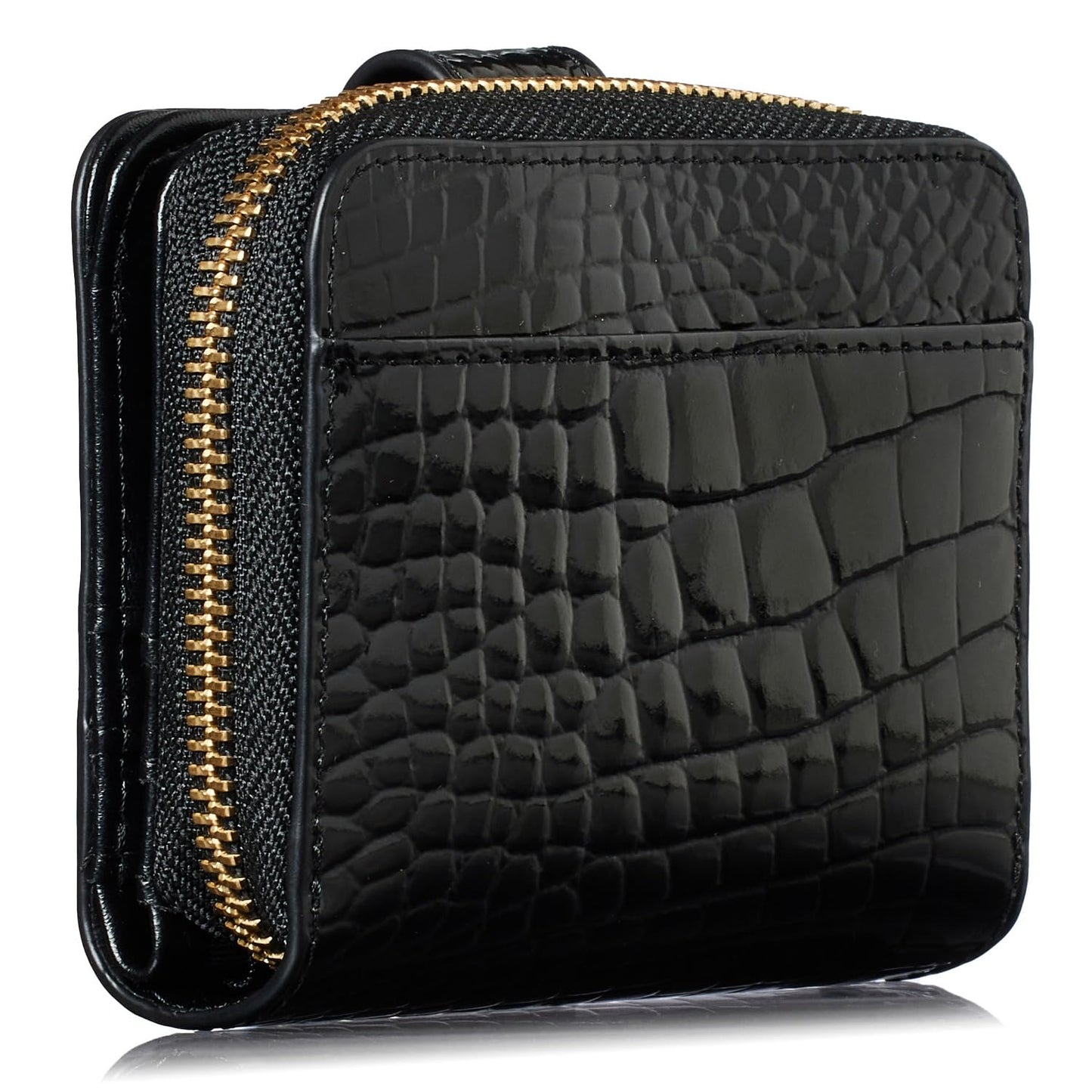 VOICE Align mini type Bi-Fold Wallet wallet Leather made by TUSCANIA in Italy Cowhide ART.GRETA Women's Elegant, easy-to-use and beautiful In gift box(Black)