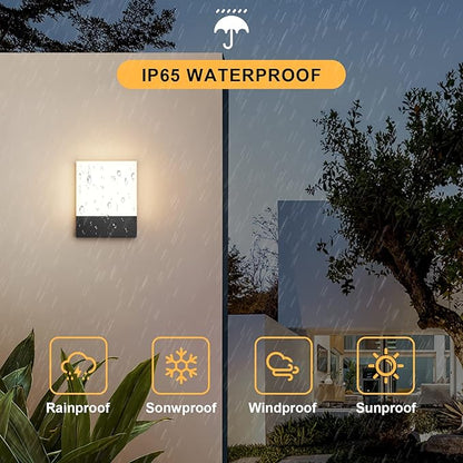4-Pack Outdoor Modern Led Wall Light,24W 3000K Porch & Patio Hardwired Wall Sconces,IP65 Waterproof Exterior Low Profile Wall Lamp for Garage Garden Front Door Entryway(Black)