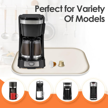 TOHONFOO Silicone Coffee Mat with Lip, 19.7'' x 15'' Heavy Duty Bar Mat, Coffee Tray for Countertop Fit Under Machine Pot Espresso Machine, Grey