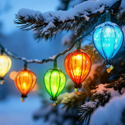 11FT Multicolor String Lights with 10 Bulbs, Colored Backyard Patio Lights String Lights, Hanging Indoor/Outdoor UL Listed for Bistro Wedding Party Bedroom Decor, 2PCS