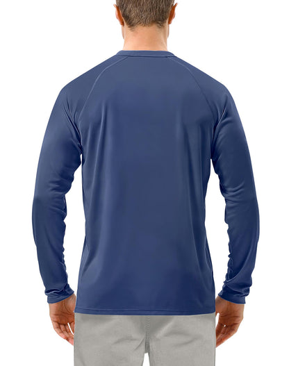 Roadbox Mens UPF 50+ Long Sleeve SPF Diving Rash Guard UV Sun Protection Shirts for Outdoor Fishing Hiking Swimming Running