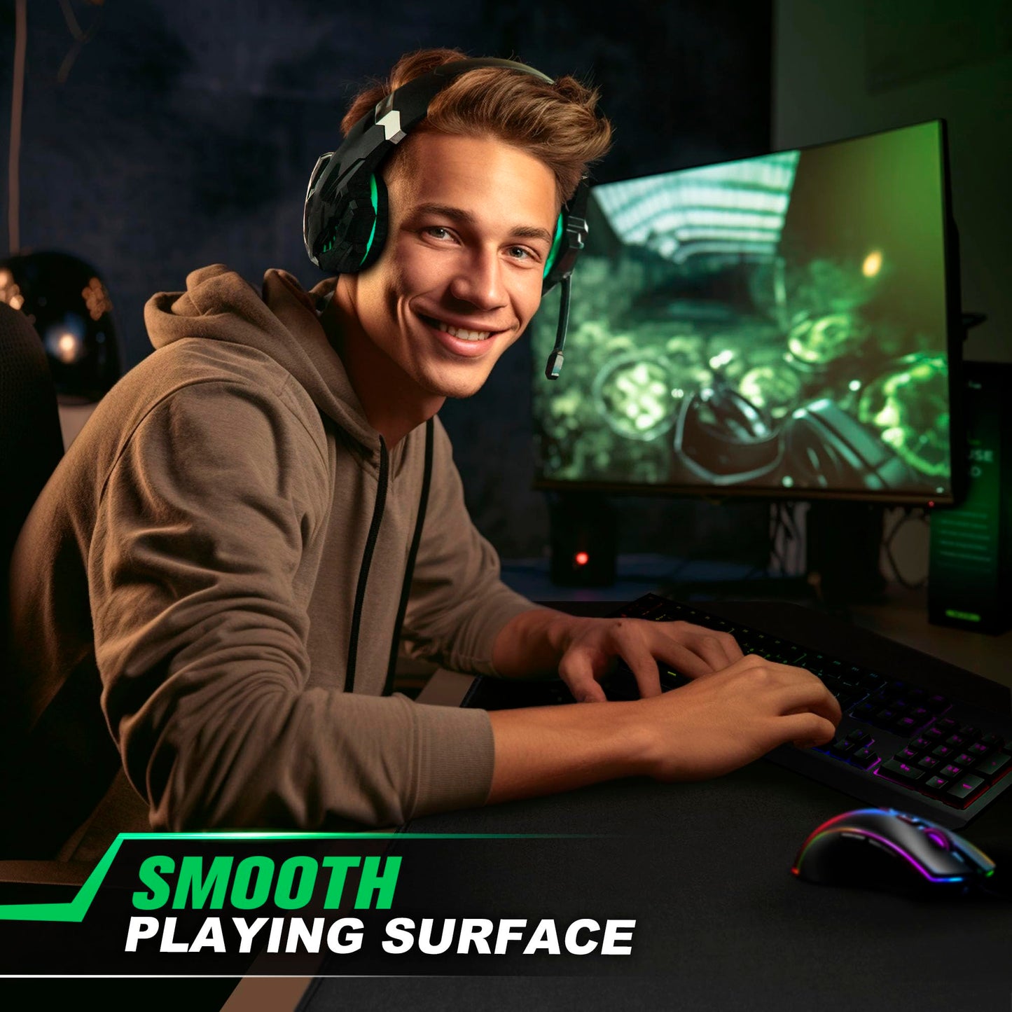 LifeTrim Huge 46”x17” 5mm Gaming Mouse Pad Large Mouse Pad for Desk Mouse Pad Gaming Giant Black XXL Thick Long Extra Large Extended Big Mouse Pad Gamer Desk Mat