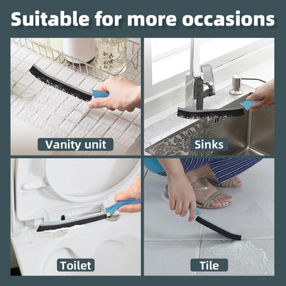 TQRR Toilet Brush, 4Pcs Bathroom Cleaning Brush, Toilet Scrubber, Deep Toilet Bowl Brush with Hanging Hole, Multifunctional Gap Cleaning Brush, Bristles for Kitchen Sinks, Tub,Shower (4, Light Blue)