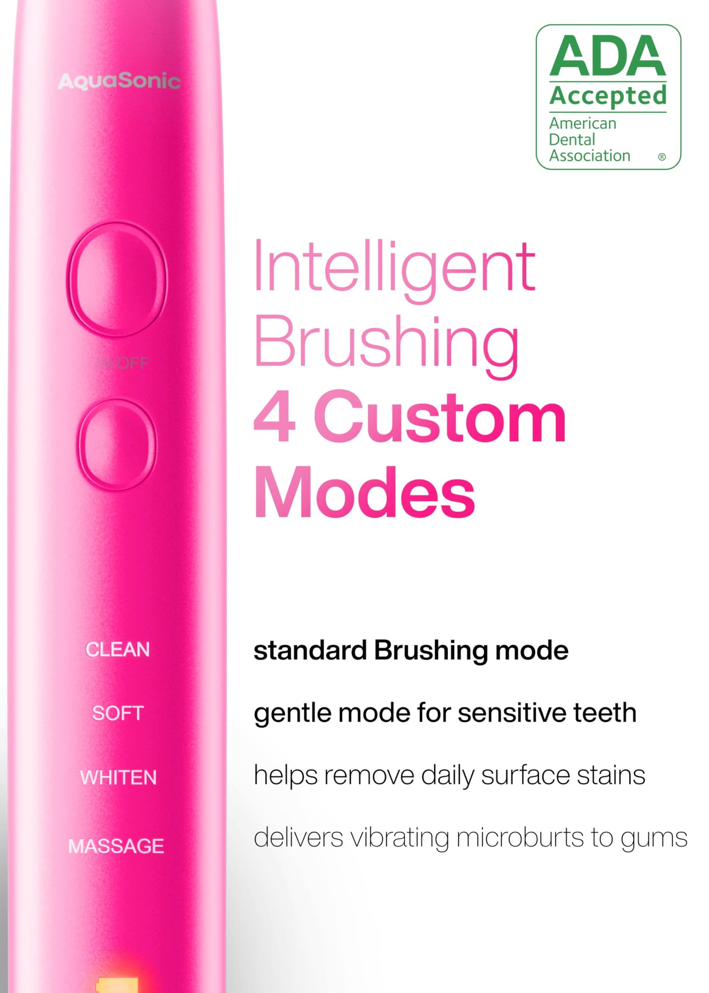 Aquasonic Vibe Series Ultra-Whitening Toothbrush – ADA Accepted Electric Toothbrush - 8 Brush Heads & Travel Case – 40,000 VPM Motor & Wireless Charging - 4 Modes w Smart Timer – Satin Rose Gold