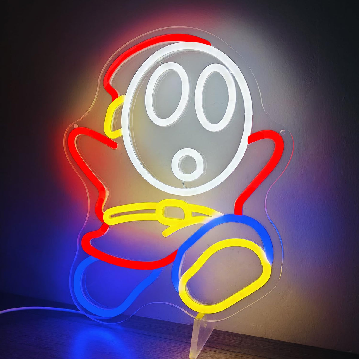 Shy Guy Neon Sign Dimmable Led Neon Sign for Wall Decor Gaming Neon Light Signs Light Up Signs for Bedroom Game Room Man Cave Birthday Christmas Gifts for Gamer