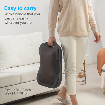 CooCoCo 14"×19" Shiatsu Back Massager with Heat, Birthday Gifts for Dad Mom Women Men Husband, Portable Massage Chair Pad, Kneading Massage Tools for Pain Relief, Chair Massager for Office Home