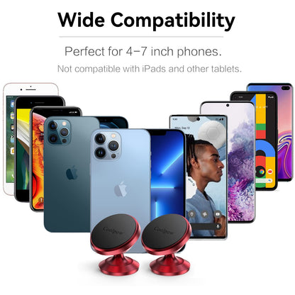Coolpow【2 Packs 】Magnetic Phone Holder for car【Strong Magnet】phone holders for your car phone holder Mount for Car【4 Metal Plate】Universal Dash cell phone car mount for iphone Samsung car accessories