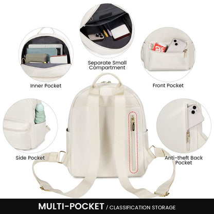 LOVEVOOK Mini Backpack for Women - Light Weight, Waterproof, Fashion - Beige
