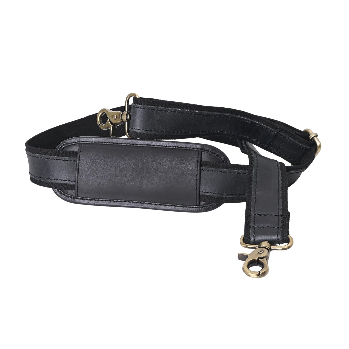 Autentico Premium Tan Leather Travel Bag Strap Adjustable Replacement Shoulder Strap Extra Wide Padded Design for Weekenders, Carry-Ons, Duffels Genuine Leather Comfort (Black)
