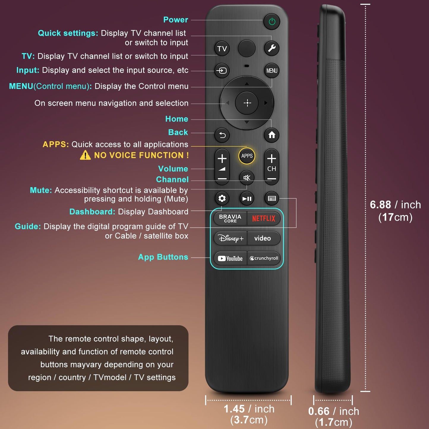 Voice Remote Control Replacement for Hisense Smart Google TV，Compatible with Hisense QLED UHD Mini-LED ULED Google TVs