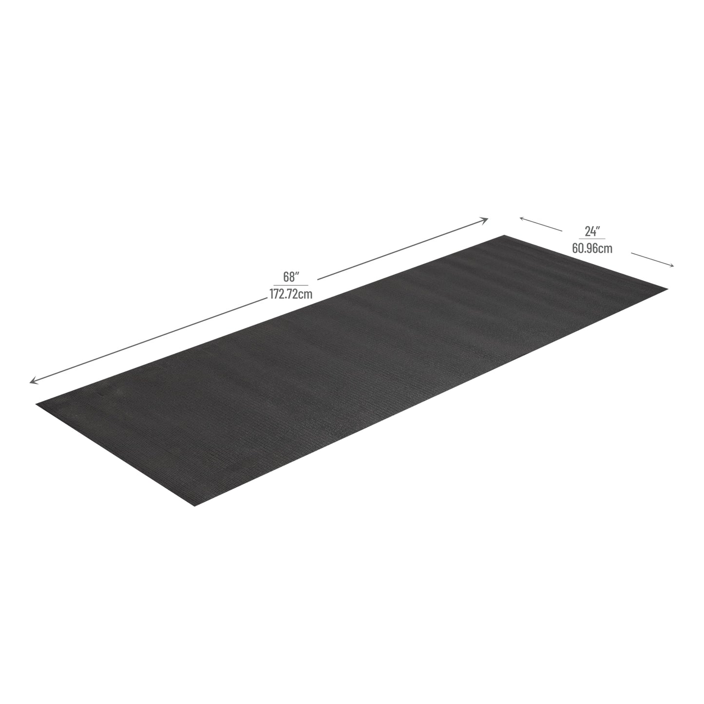 Mind Reader YOGAPVC-BLK All Purpose Extra Thick Yoga Fitness & Exercise Mats with Carrying Strap, High Density Anti-Tear, 68"L x 24"W x 0.3"Th, Black