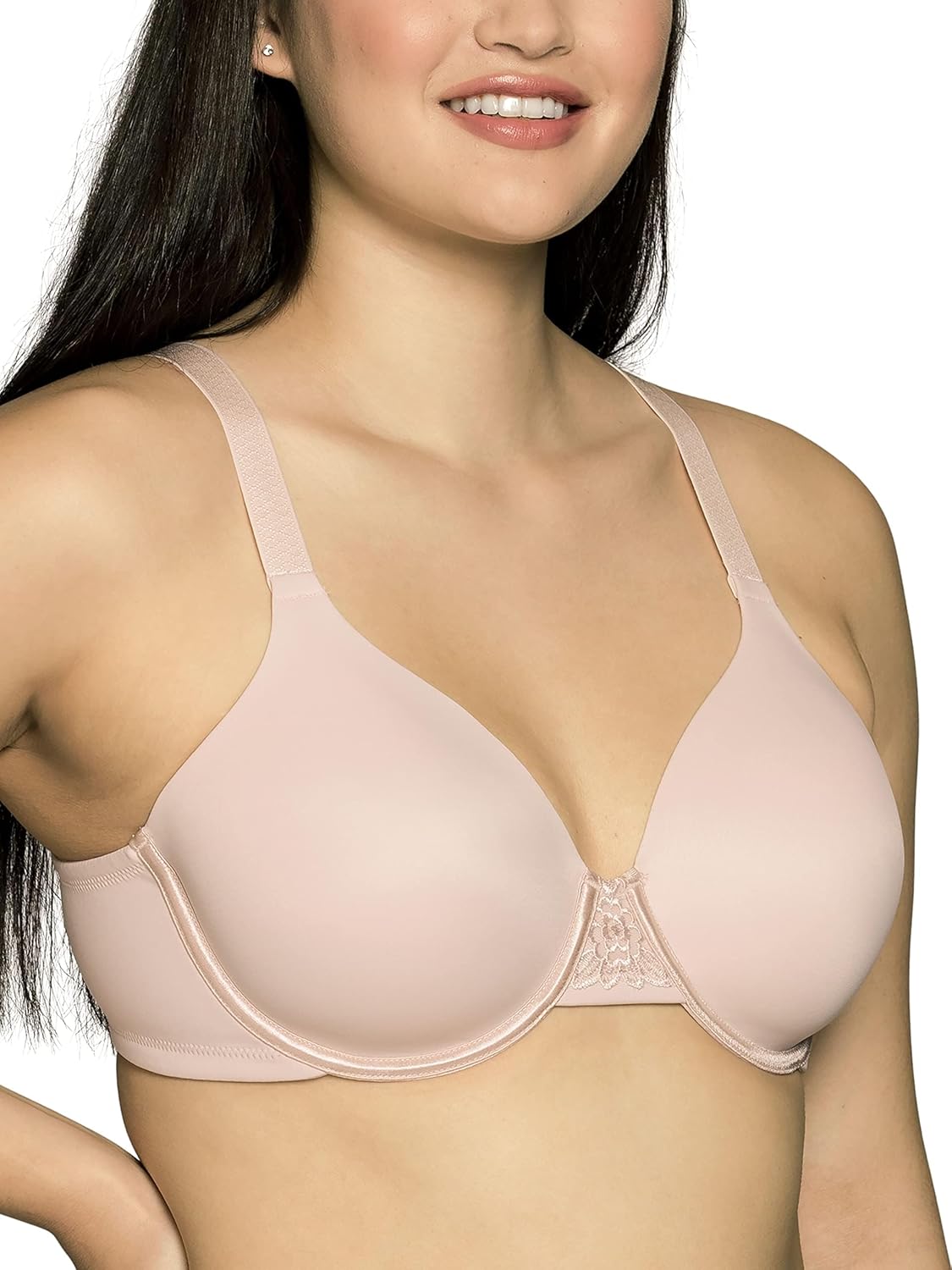 Vanity Fair Womens Full Figure Beauty Back Smoothing Bra, 4 Way Stretch Fabric, Lightly Lined Cups Up to H