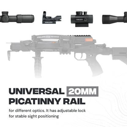 BALLISTA BAT Reverse T-Stock Crossbow, 340 FPS, Hunting Fishing Target