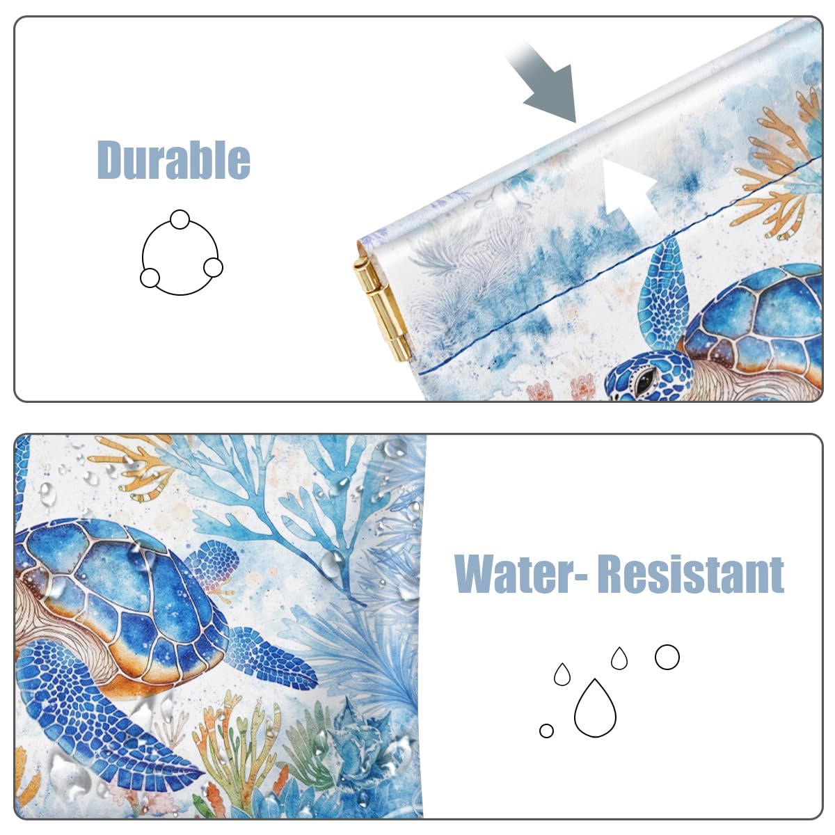 Turtle Coin Pouch Wallet Squeeze Change Purse Small Daisy Flower Leather Mini Coin Purse for Women Coin Pocket
