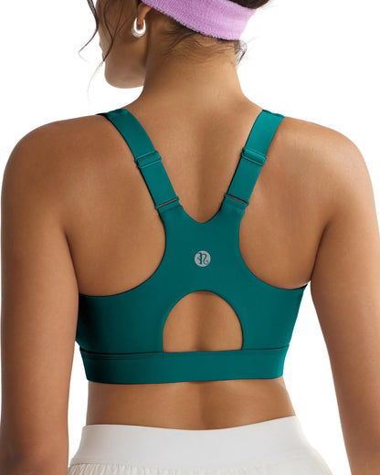 RUNNING GIRL High Impact Sports Bra for Women,Running Sports Bras for Women High Support Yoga Bra with Sewn in Pads(3100_Teal_M)