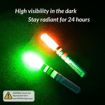QualyQualy Fishing Glow Sticks, 6 Pcs LED Glow Sticks for Fishing with Batteries, Night Fishing Light Up Fishing Bobbers Floats and Rod Tips