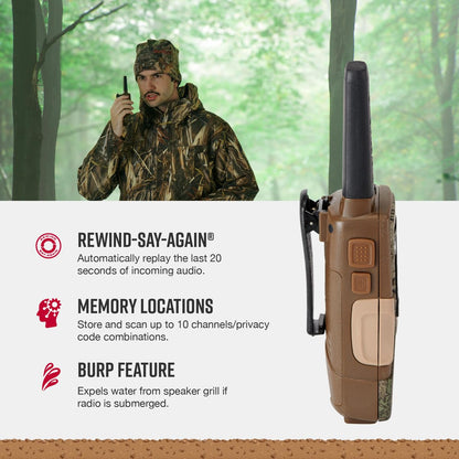 Cobra ACXT1035R FLT Waterproof Walkie Talkies - Rechargeable, Floats, 22 Channels, Long Range 37-Mile Two-Way Radio Set (2-Pack)