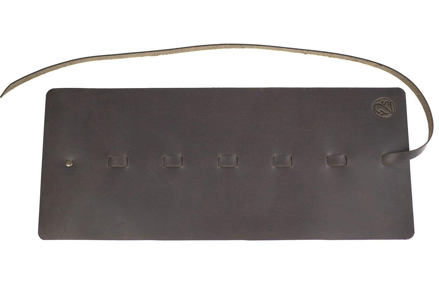 Leather Cord Organizer for 6 Cables - Brown
