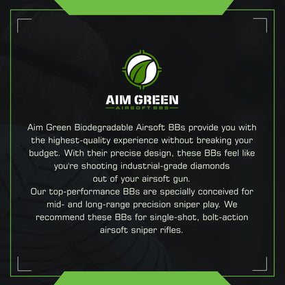 Aim Green Tracer Biodegradable Airsoft BBS, Glow-in-The-Dark BBS, 3,000 Count, .25 Grams