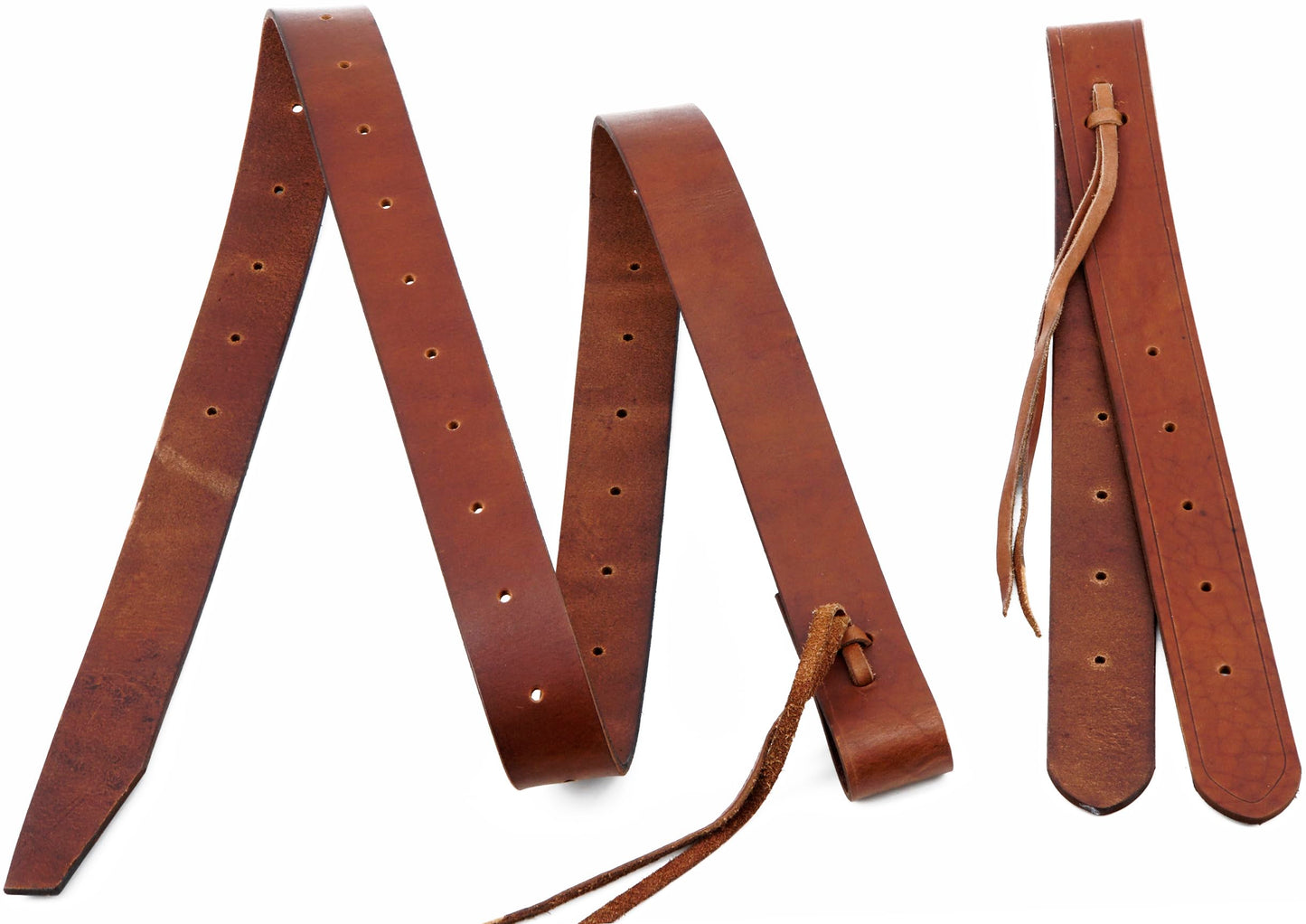Jeereal Heavy Oil Harness Leather Latigo(1.75" x 68.5"),Off Billet Cinch Straps Set for Western Horse Saddle (Brown)