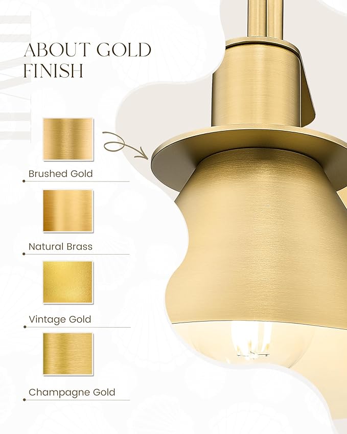 Brass Wall Sconce, HWH Gooseneck Wall Light Sconces for Bedroom Bathroom, 1-Light Indoor Wall Light Fixtures with Metal Shade, White Interior, Gold Finish, 5HZG56BL BG